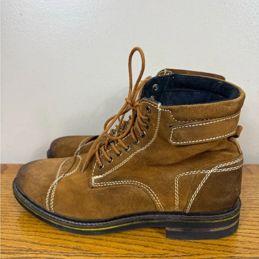 Roan Zalen Mens Boots Suede Work Brown Size 9‎ Outdoor Utility Lace-Up Casual